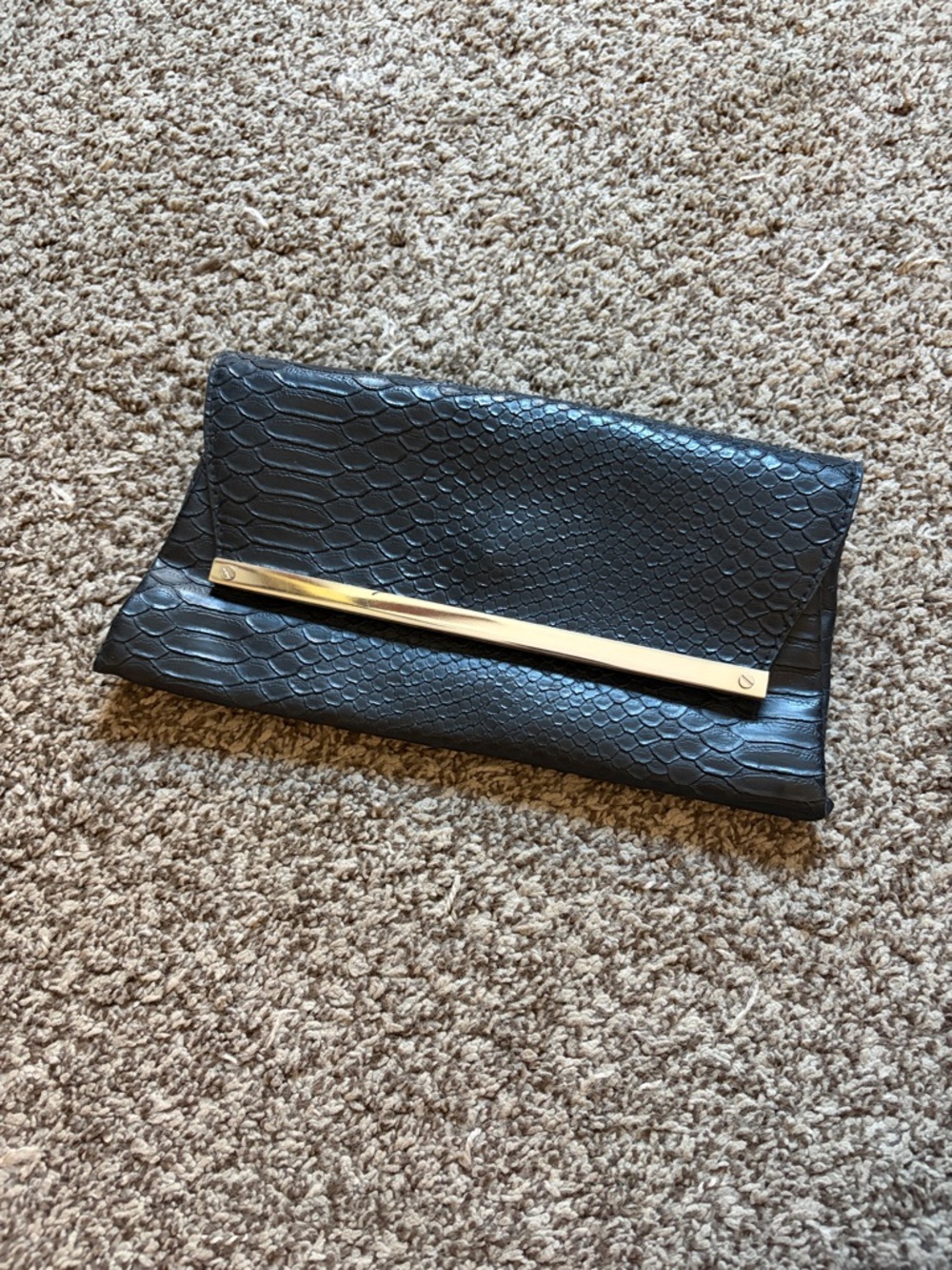 Target Black Snake-Embossed Clutch